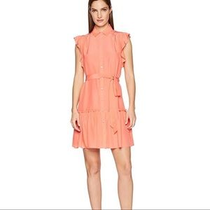 Kate Spade Peach Apricot Silk Shirt Dress